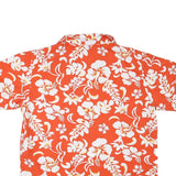PACIFIC TEAZE Mens Orange & White Floral Hawaiian Shirt M Cotton Blend Casual