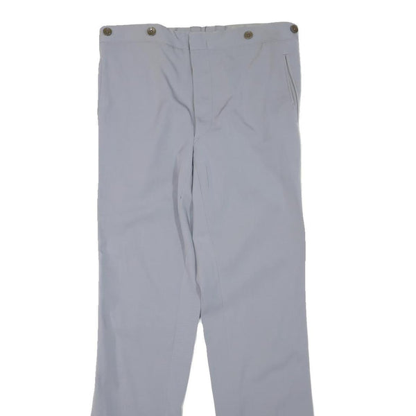 Mens Grey & Yellow Polyester Blend Straight Leg Trousers W32 L33 Regular Fit Zip