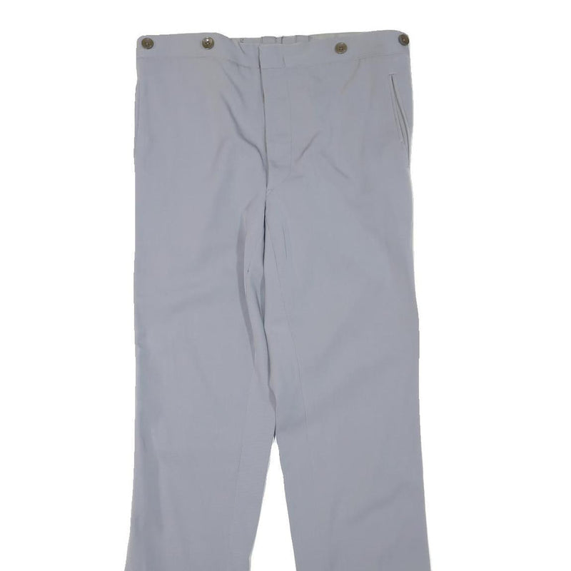 Mens Grey & Yellow Polyester Blend Straight Leg Trousers W32 L33 Regular Fit Zip