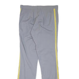 Mens Grey & Yellow Polyester Blend Straight Leg Trousers W32 L33 Regular Fit Zip