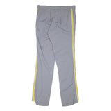 Mens Grey & Yellow Polyester Blend Straight Leg Trousers W32 L33 Regular Fit Zip