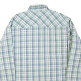 WRANGLER Mens Blue & Green Check Shirt M Classic Fit Cotton Blend Casual