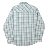 WRANGLER Mens Blue & Green Check Shirt M Classic Fit Cotton Blend Casual