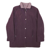 Womens Purple Jacket UK 16 Polyester Blend Zip Plain Warm Casual Outerwear