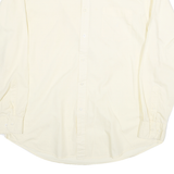 NAUTICA Mens Cream Plain Shirt L Cotton Blend Button-Down Collar Long Sleeve