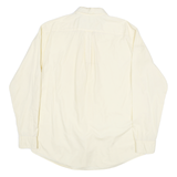 NAUTICA Mens Cream Plain Shirt L Cotton Blend Button-Down Collar Long Sleeve