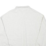CHAMPION Mens White Cotton Blend Polo Collar M Sweatshirt Pullover Classic Logo