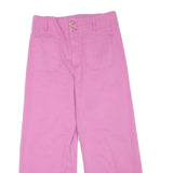 LAUREN CONRAD Womens Cotton Blend Pink Regular Wide-Leg Trousers W32 L25 Stylish