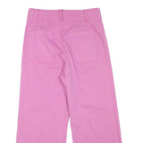 LAUREN CONRAD Womens Cotton Blend Pink Regular Wide-Leg Trousers W32 L25 Stylish