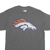 NFL Mens Grey Denver Broncos Graphic T-Shirt M Short Sleeve Crew Neck Casual