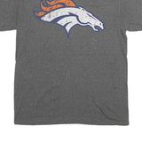 NFL Mens Grey Denver Broncos Graphic T-Shirt M Short Sleeve Crew Neck Casual