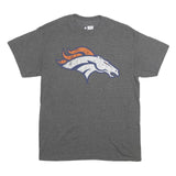 NFL Mens Grey Denver Broncos Graphic T-Shirt M Short Sleeve Crew Neck Casual