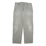 CARHARTT Mens Jeans Grey Relaxed Straight Cotton Blend W36 L33 Workwear Durable