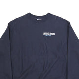 CHAMPION REVERSE WEAVE Mens Navy Blue Amazon Logo Crew Neck L Sweatshirt