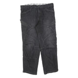 DICKIES Mens Cotton Blend Black Relaxed Straight Trousers W36 L32 Workwear