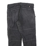 DICKIES Mens Cotton Blend Black Relaxed Straight Trousers W36 L32 Workwear