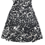 JENNY PACKHAM Womens Black & White Floral Cotton Blend Fit & Flare Midi Dress UK