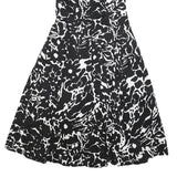 JENNY PACKHAM Womens Black & White Floral Cotton Blend Fit & Flare Midi Dress UK