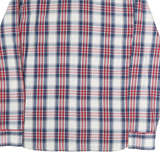 PEPE JEANS Mens White & Blue Check Shirt M Casual Cotton Long Sleeve Button Down