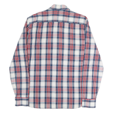 PEPE JEANS Mens White & Blue Check Shirt M Casual Cotton Long Sleeve Button Down