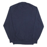 NAUTICA Mens Navy Plain Crew Neck Basic Knit Jumper L Cotton Blend
