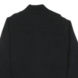 CALVIN KLEIN Mens Black Cotton Blend Zip Jacket XL Knit Collar Casual Outerwear