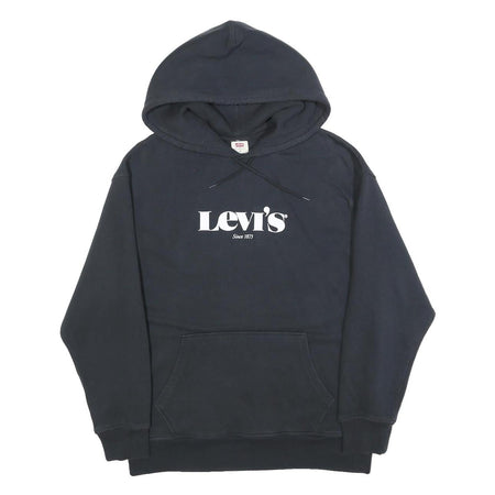 LEVI'S Mens Black Hoodie M Cotton Blend Pullover Sweatshirt