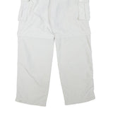 NASTY Womens White Relaxed Cargo Trousers W28 L28 Polyester Blend Button Closure
