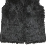 Womens Black Faux Fur Jacket M Polyester Blend Classic Soft Warm Stylish