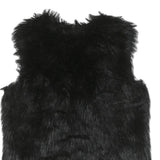 Womens Black Faux Fur Jacket M Polyester Blend Classic Soft Warm Stylish