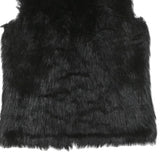 Womens Black Faux Fur Jacket M Polyester Blend Classic Soft Warm Stylish