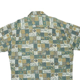 CHRISTION DUMAS Mens Green & Beige Patterned Cotton Blend Shirt XL Casual Short