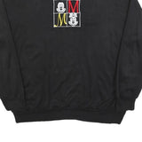 MICKEY UNLIMITED Womens Black Sweatshirt L Cotton Blend Crew Neck Pullover