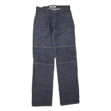 SHOGO Mens Jeans Blue Regular Straight Denim Medium W30 L35 Zip Cotton Blend