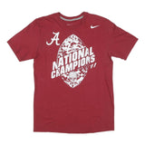 NIKE Mens Red National Champions Graphic T-Shirt M Short Sleeve Crew Neck