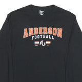 Mens Black Anderson Football Long Sleeve Crew Neck Cotton Blend T-Shirt M