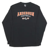 Mens Black Anderson Football Long Sleeve Crew Neck Cotton Blend T-Shirt M