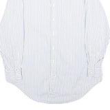 RALPH LAUREN Mens White & Blue Striped Cotton Shirt M Classic Button Down Long