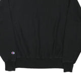 CHAMPION Mens Black Cotton Blend Crew Neck M Sweatshirt Printed Front Logo