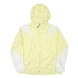 NIKE Womens Yellow & White Colourblock Hooded Jacket 2XL Polyester Blend Zip