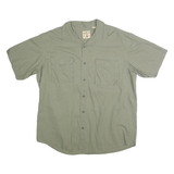 RED HEAD Mens Green Cotton Short Sleeve Shirt XL Casual Button Pocket
