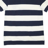 TOMMY HILFIGER Mens Blue & White Striped Short Sleeve Polo Shirt XL Cotton Blend