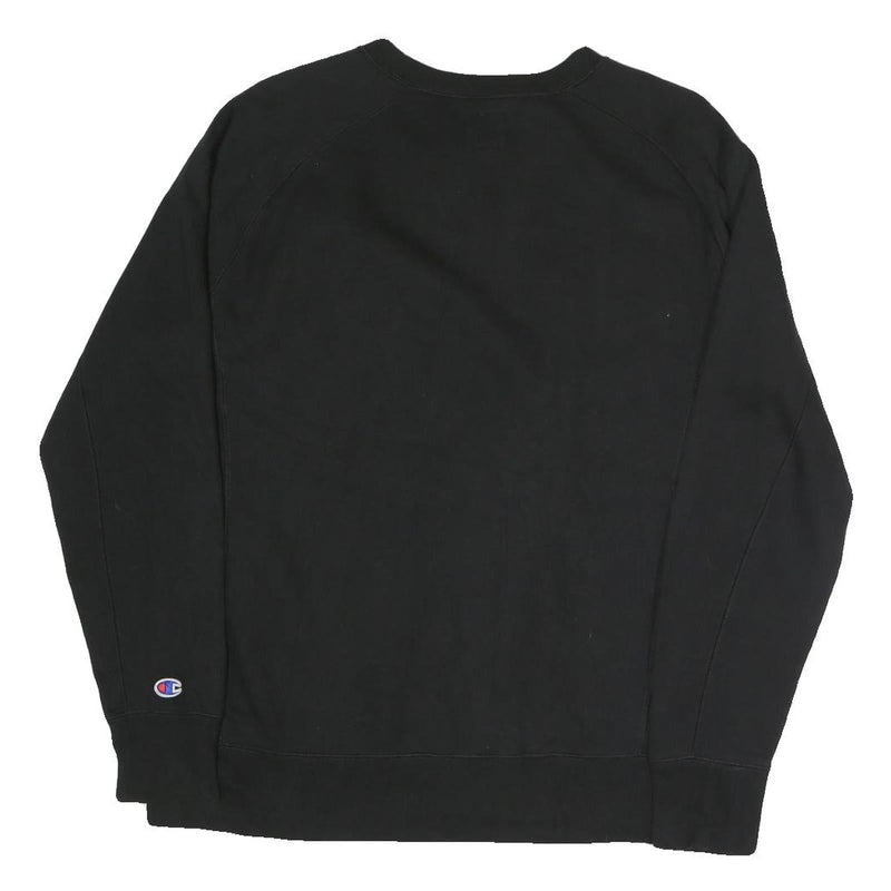 CHAMPION Mens Black Cotton Blend Crew Neck Sweatshirt M Sportswear Casual