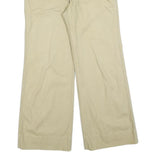Womens Relaxed Beige Cotton Blend Trousers W28 L28 Belted Casual Wear