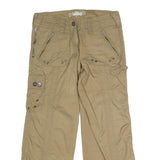 ASHLEY Womens Cotton Blend Beige Regular Fit Cargo Trousers W32 L30 Casual