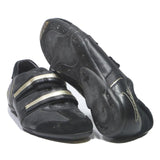 CESARE Mens Lace-Up Black Leather Casual Shoes UK 9 Stylish Straps