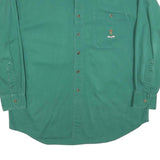 CHAPS Mens Green Cotton Shirt L Button Down Pocket Classic Fit Comfortable