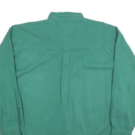 CHAPS Mens Green Cotton Shirt L Button Down Pocket Classic Fit Comfortable