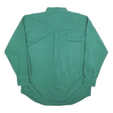 CHAPS Mens Green Cotton Shirt L Button Down Pocket Classic Fit Comfortable