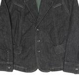 DIESEL Womens Black Cotton Blend Button Jacket L Denim Style